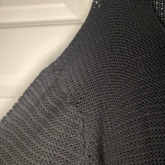 EUC Back from Bali black medium weight knit sweater with fringe. - Picture 8 of 10